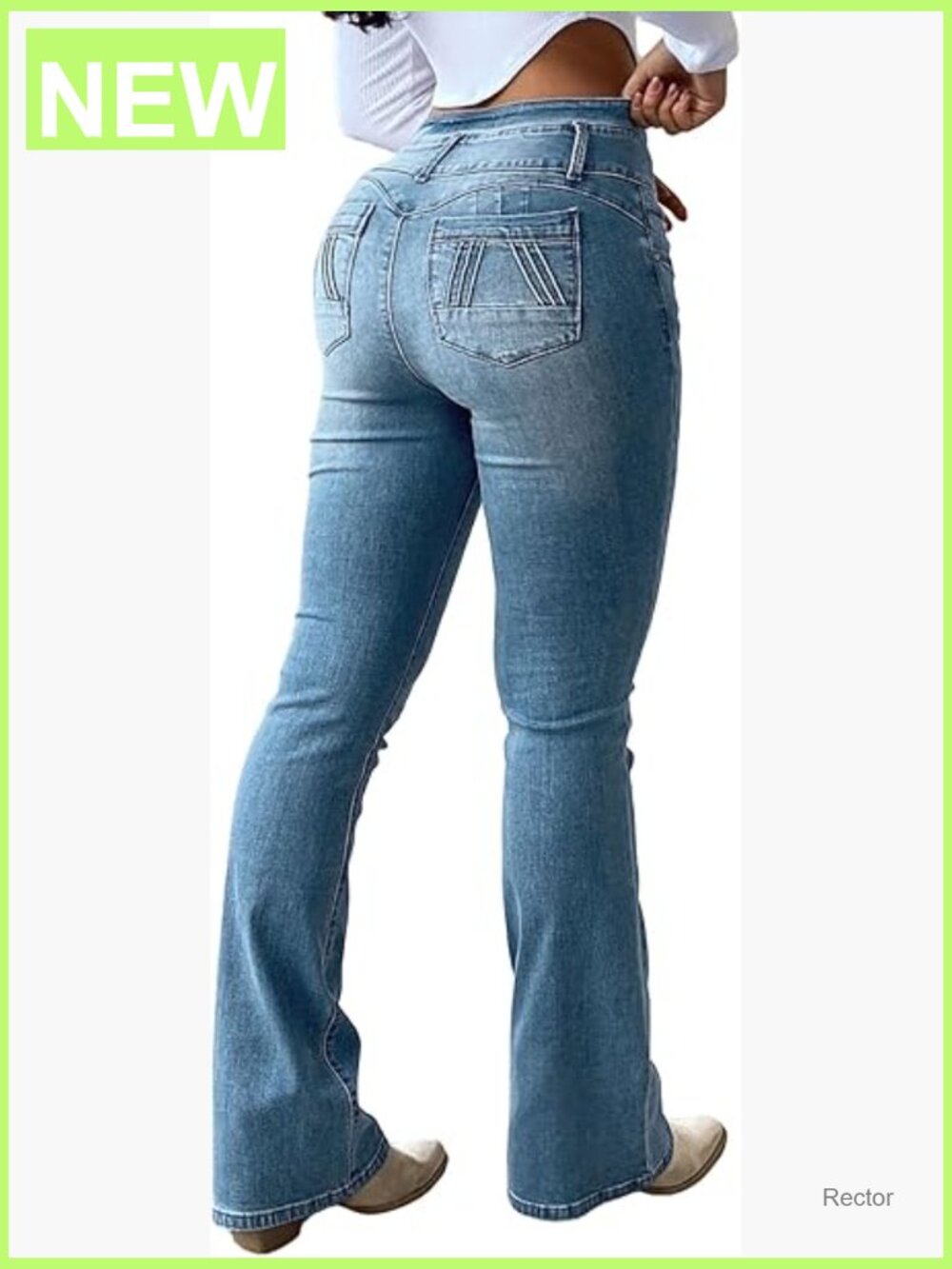High Waist Bootcut Jeans Tummy Control Butt Lifting Flare Pants 2XL